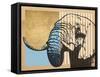 Gold Geometric Elephant II-Alonzo Saunders-Framed Stretched Canvas