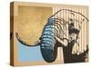Gold Geometric Elephant II-Alonzo Saunders-Stretched Canvas