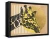 Gold Geometric Giraffe II-Alonzo Saunders-Framed Stretched Canvas
