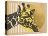 Gold Geometric Giraffe II-Alonzo Saunders-Stretched Canvas