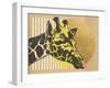 Gold Geometric Giraffe II-Alonzo Saunders-Framed Art Print