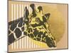 Gold Geometric Giraffe II-Alonzo Saunders-Mounted Art Print
