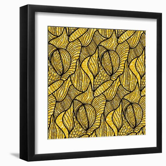 Gold Glitter Background-Olha Kostiuk-Framed Art Print