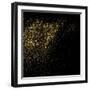 Gold Glitter Texture on a Black Background. Golden Explosion of Confetti. Golden Grainy Abstract Te-sergio34-Framed Art Print