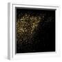 Gold Glitter Texture on a Black Background. Golden Explosion of Confetti. Golden Grainy Abstract Te-sergio34-Framed Art Print