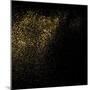 Gold Glitter Texture on a Black Background. Golden Explosion of Confetti. Golden Grainy Abstract Te-sergio34-Mounted Art Print