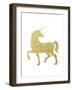 Gold Glitter Unicorn-Peach & Gold-Framed Art Print