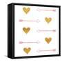 Gold Hearts and Arrows-Sd Graphics Studio-Framed Stretched Canvas