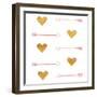 Gold Hearts and Arrows-Sd Graphics Studio-Framed Art Print