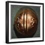 Gold Helmet Showing Geometric and Anthropomorphic Motifs-null-Framed Giclee Print