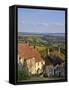 Gold Hill, and View over Blackmore Vale, Shaftesbury, Dorset, England, United Kingdom, Europe-Neale Clarke-Framed Stretched Canvas