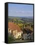 Gold Hill, and View over Blackmore Vale, Shaftesbury, Dorset, England, United Kingdom, Europe-Neale Clarke-Framed Stretched Canvas