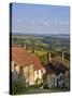 Gold Hill, and View over Blackmore Vale, Shaftesbury, Dorset, England, United Kingdom, Europe-Neale Clarke-Stretched Canvas