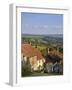 Gold Hill, and View over Blackmore Vale, Shaftesbury, Dorset, England, United Kingdom, Europe-Neale Clarke-Framed Photographic Print