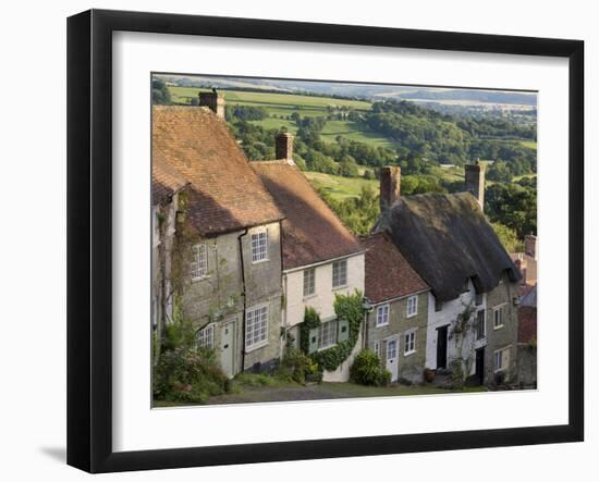 Gold Hill, and View over Blackmore Vale, Shaftesbury, Dorset, England, United Kingdom, Europe-Neale Clarke-Framed Photographic Print