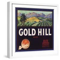 Gold Hill Brand - Porterville, California - Citrus Crate Label-Lantern Press-Framed Art Print