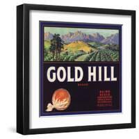 Gold Hill Brand - Porterville, California - Citrus Crate Label-Lantern Press-Framed Art Print