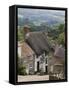 Gold Hill in June, Shaftesbury, Dorset, England, United Kingdom, Europe-Jean Brooks-Framed Stretched Canvas