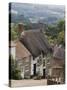 Gold Hill in June, Shaftesbury, Dorset, England, United Kingdom, Europe-Jean Brooks-Stretched Canvas