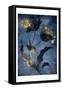 Gold Hint Floral Mate-Jace Grey-Framed Stretched Canvas