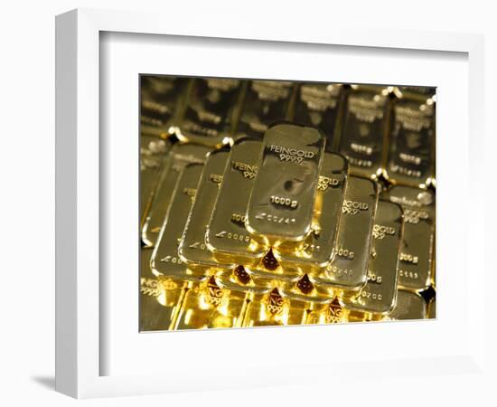 Gold Ingots, Frankfurt, Germany, Europe-Hans Peter Merten-Framed Photographic Print