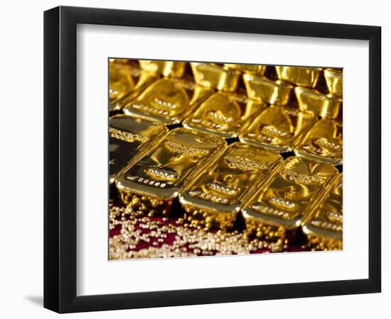 Gold Ingots, Frankfurt, Germany, Europe-Hans Peter Merten-Framed Photographic Print