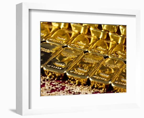 Gold Ingots, Frankfurt, Germany, Europe-Hans Peter Merten-Framed Photographic Print