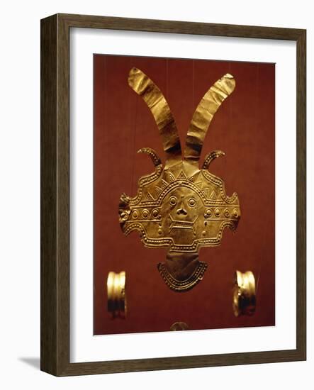 Gold-Leaf Breastplate Embossed and Hammered, Originating from Calima-null-Framed Giclee Print