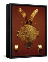 Gold-Leaf Breastplate Embossed and Hammered, Originating from Calima-null-Framed Stretched Canvas