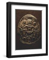 Gold-Leaf Breastplate Showing Anthropomorphic Figures and Two Heraldic Animals-null-Framed Giclee Print