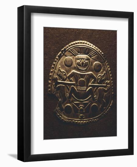 Gold-Leaf Breastplate Showing Anthropomorphic Figures and Two Heraldic Animals-null-Framed Giclee Print