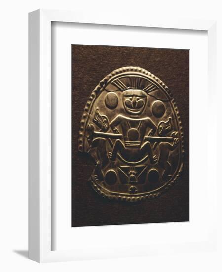 Gold-Leaf Breastplate Showing Anthropomorphic Figures and Two Heraldic Animals-null-Framed Giclee Print