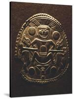 Gold-Leaf Breastplate Showing Anthropomorphic Figures and Two Heraldic Animals-null-Stretched Canvas