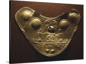 Gold-Leaf Breastplate Showing Anthropomorphic Figures and Two Heraldic Animals-null-Stretched Canvas