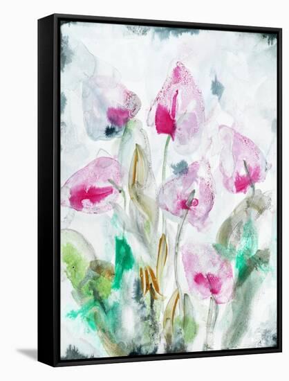 Gold leaf Cyclamen 1-Li Bo-Framed Stretched Canvas