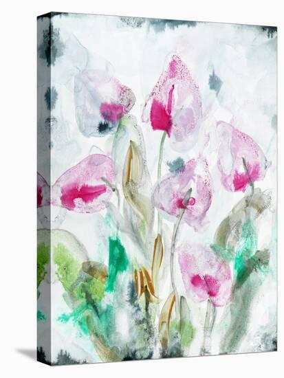 Gold leaf Cyclamen 1-Li Bo-Stretched Canvas