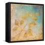 Gold Leaves on Blues I-Michael Marcon-Framed Stretched Canvas