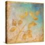 Gold Leaves on Blues I-Michael Marcon-Stretched Canvas