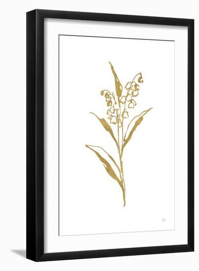 Gold Line Lily of the Valley II-Chris Paschke-Framed Art Print