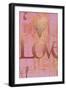 Gold Love and Heart on Pink-Tom Quartermaine-Framed Giclee Print