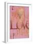 Gold Love and Heart on Pink-Tom Quartermaine-Framed Giclee Print