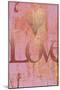 Gold Love and Heart on Pink-Tom Quartermaine-Mounted Giclee Print