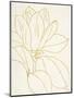 Gold Magnolia Line Drawing v2 Crop-Moira Hershey-Mounted Art Print