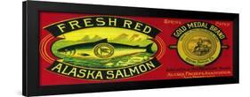 Gold Medal Salmon Can Label - Kodiak Island, AK-Lantern Press-Framed Art Print