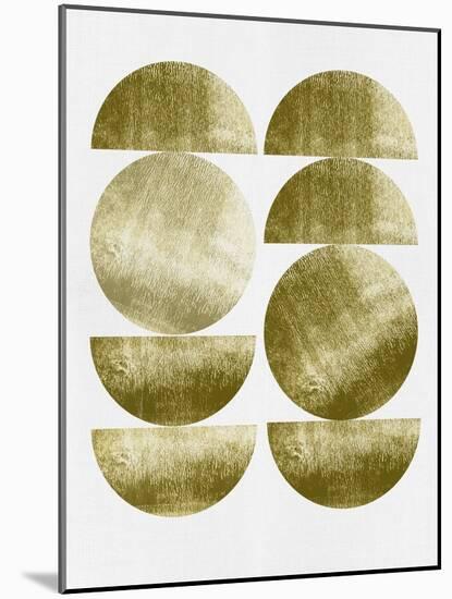 Gold Mid Century Half Circles-Eline Isaksen-Mounted Art Print