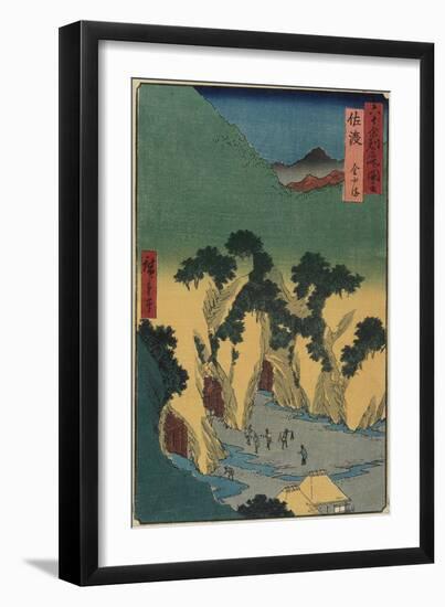 Gold Mine, Sado Province, September 1853-Utagawa Hiroshige-Framed Giclee Print