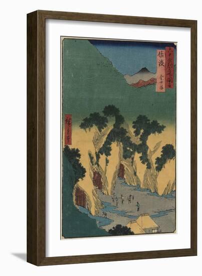 Gold Mine, Sado Province, September 1853-Utagawa Hiroshige-Framed Giclee Print