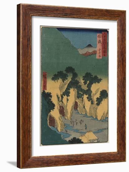 Gold Mine, Sado Province, September 1853-Utagawa Hiroshige-Framed Giclee Print