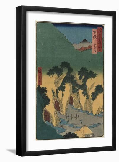 Gold Mine, Sado Province, September 1853-Utagawa Hiroshige-Framed Giclee Print