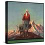 Gold Miner and Burro - Citrus Crate Label-Lantern Press-Stretched Canvas